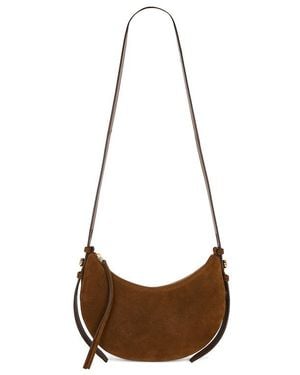 Tory Burch Romy Suede Half Moon Bag - White