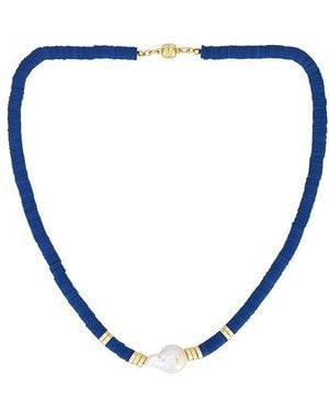 Luv Aj Collar Colgante Seville En Color Plateado Metálico Talla - Azul