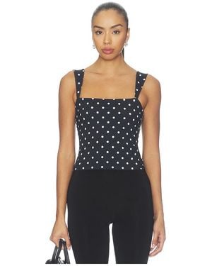 Susana Monaco Polka Dot Angle Strap Top - Blue