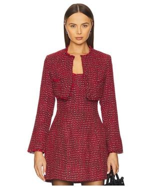 Bardot Karoline Boucle Cropped Jacket - Red