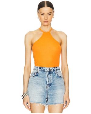 Michael Lauren Agnus High Neck Halter - Orange