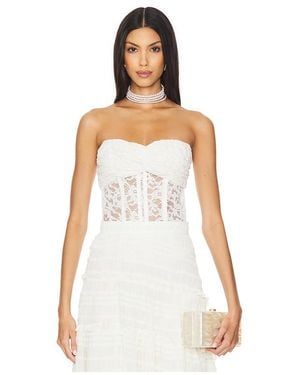 ROKH Twisted Knot Laced Corset - White