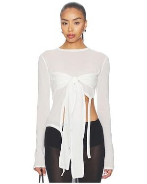 KETTEL ATELIER Lena Knit Tie Top En Color Blanco Talla (También En S, M)