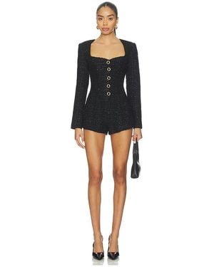 MAJORELLE Selene Tweed Romper - Black