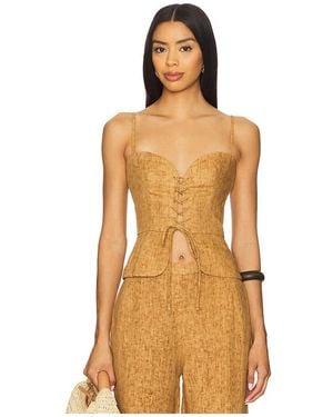 USISI SISTER Josie Linen Top - Orange
