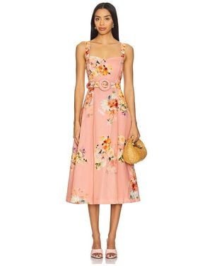 Hemant & Nandita Midi Dress With Buckle Belt - White