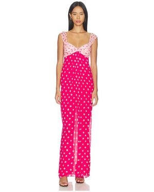 Saloni Chani Long Dress - Pink