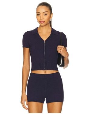 GUIZIO Calesia Zip Up Top - Blue