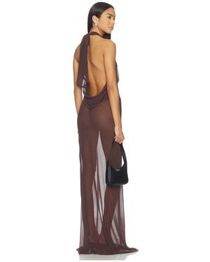 Cha The Label Halterneck Maxi Dress - Brown
