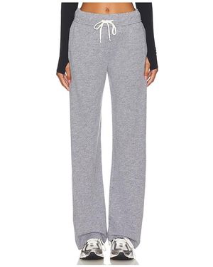 Monrow Vintage Fleece Wide Leg Pant - Gray