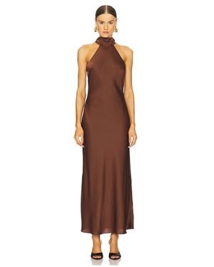 Nicholas Vestido Midi Trina En Color Marrón Talla En