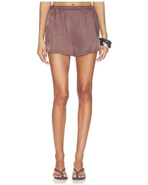 Enza Costa Fluid Slip Short - Brown