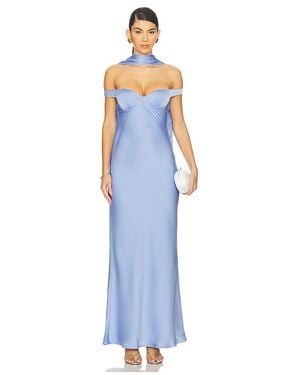 Runaway the Label Raphaella Off Shoulder Maxi Dress - Blue