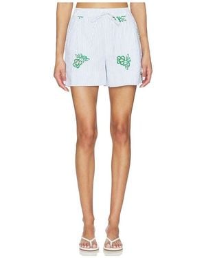 Essentiel Antwerp Juste Embroidered Mini Shorts - Blue