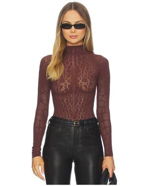 Wolford Reptile Net String Bodysuit - Purple