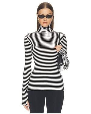 Norma Kamali Langärmeliges Oberteil Mit Rollkragen Slim Fit Long Sleeve Turtle Top - Mehrfarbig