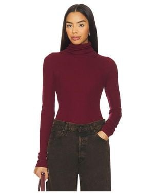 Enza Costa Layering Turtleneck Jumper - Red