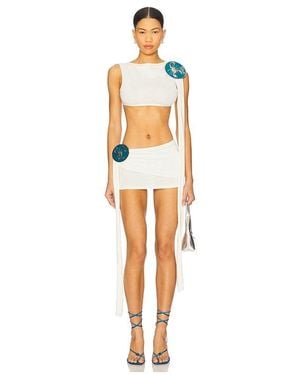 1XBLUE Scorpion Knit Mini Top - White