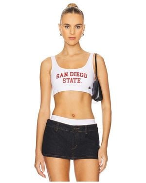 Hype and Vice San Diego State Crop Tank Top - White