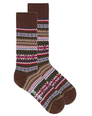 Beams Plus Fair Isle Socks - Multicolour