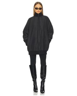 Norma Kamali Oversized Turtleneck Bomber Jacket Above The Knee - Black