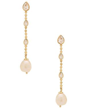 Ettika Pearl And Crystal Linear Earrings - White