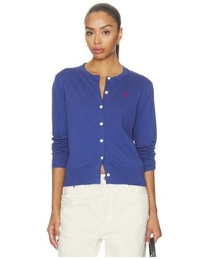 Polo Ralph Lauren Langärmlige Strickjacke Aus Baumwolle - Blau