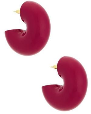 Uncommon Matters Beam Hoop Earrings - Red