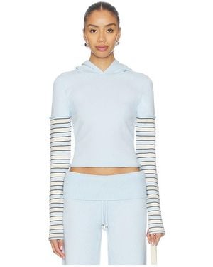 Frankie's Bikinis Marina Cloud Knit Hoodie - Blue
