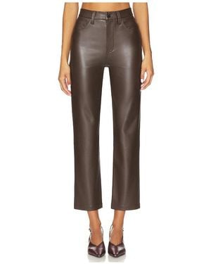 Joe's Jeans Lyra Slim Ankle Faux Leather Straight - Black