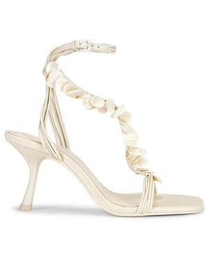 Jonathan Simkhai Elin Natural Shell Beaded Strappy Heel - White
