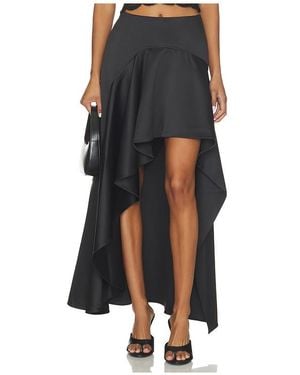 AKNVAS Alana Draped Satin Skirt - Black
