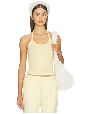 Enza Costa Cotton Rib Halter - Natural