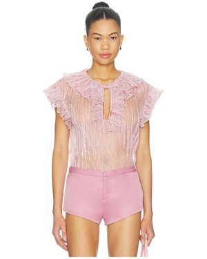 AKNVAS Este Ruffle Top En Color Rosado Talla (También En 4, 8, 10)