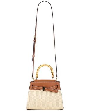 Veronica Beard Bolso Con Asa Superior Raffia Dash En Color Neutral,Tan Talla - Neutro