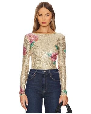 Free People X Intimately Fp Printed Rush Long Sleeve - Blue