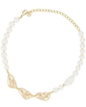 Self-Portrait Shell And Pearl Necklace - Weiß