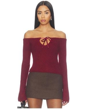 MAJORELLE Eve Off Shoulder Top - Red