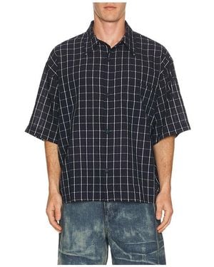 Won Hundred Maza Check Short Sleeve Shirt - Black