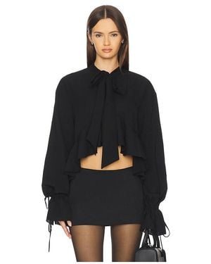 MORE TO COME Hope Tie Front Blouse - Black