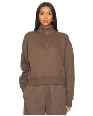 7 DAYS ACTIVE Organic Fitted Half Zip - Brown