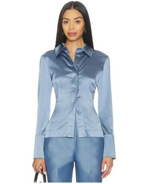 ALIGNE Janis Satin Shirt - Blue
