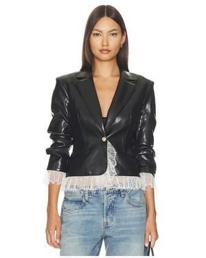 Cinq À Sept Faux Leather Le Petit Roxie Blazer - Black