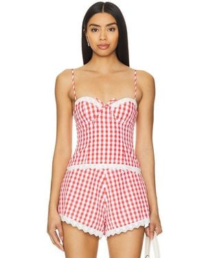 MAJORELLE Peggy Bustier Top - Red