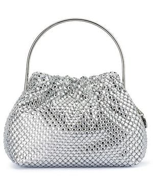 OLGA BERG Whitney Crystal Top Handle Bag - Weiß