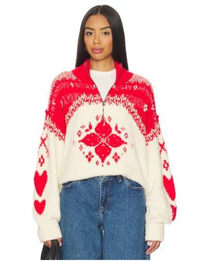 Free People Jersey Mythical En Color Crema Talla (También En M, S, Xs) - Rojo
