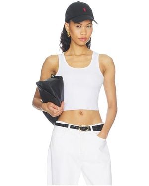 WAO Cropped Rib Tank - White