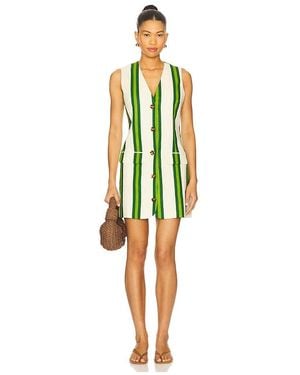 Simon Miller Carob Printed Linen Mini Dress - White