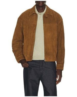 LE17SEPTEMBRE Cow Suede Zip Blouson - Brown