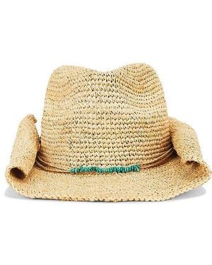 Flora Bella Tanya Crochet Raffia Cowboy Hat - Natural